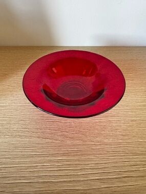 Deep Red Glass Bowl